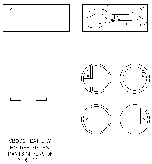 Battery holder pieces layout
