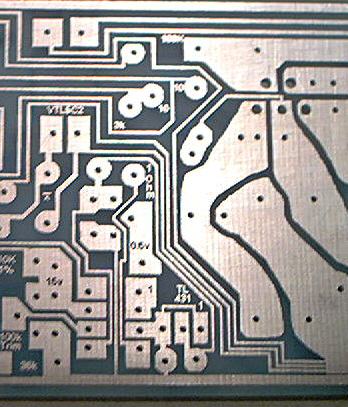 PCB after etching and drilling