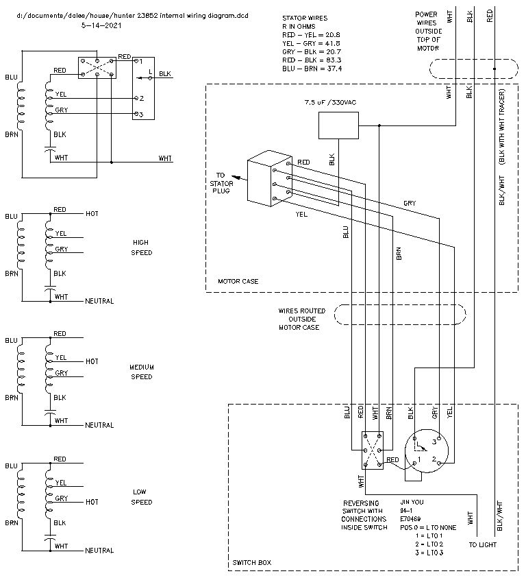 Hunter Ceiling Fan Electrical Schematic Shelly Lighting