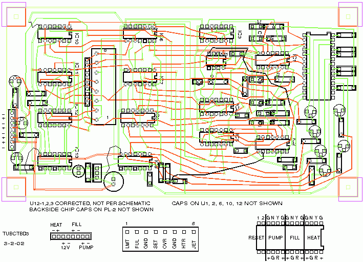 Tub Controller Logic Board layout diagram